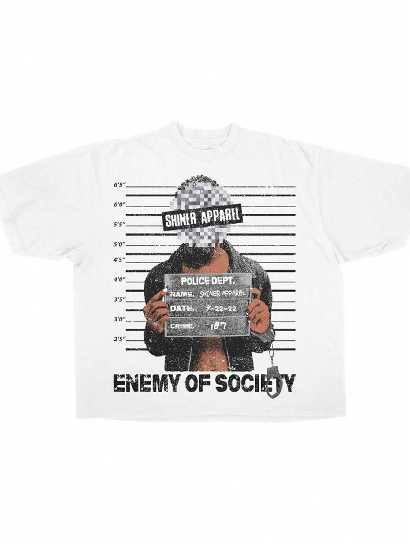 Cool Boy Printed Cotton Soft And Breathable, Summer Street Style Short Sleeved T-Shirt, Cool Design Retro Summer Men's Daily Wear T-Shirt