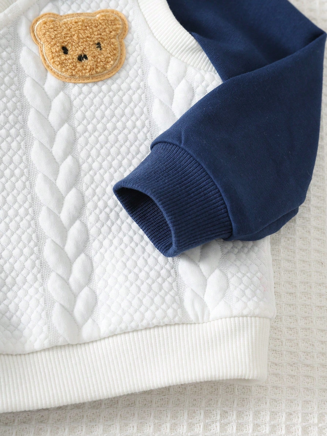 Cozy Pixies Baby Boy Baby Boy 3pcs/Set Autumn/Winter Fashion Cute Bear Pattern Faux Fur Knit Cable Vest, Polo Shirt, Sweatshirt And Jogger Pants 3-Piece Set, Gentleman Outfit, Formal Dress, Suitable F