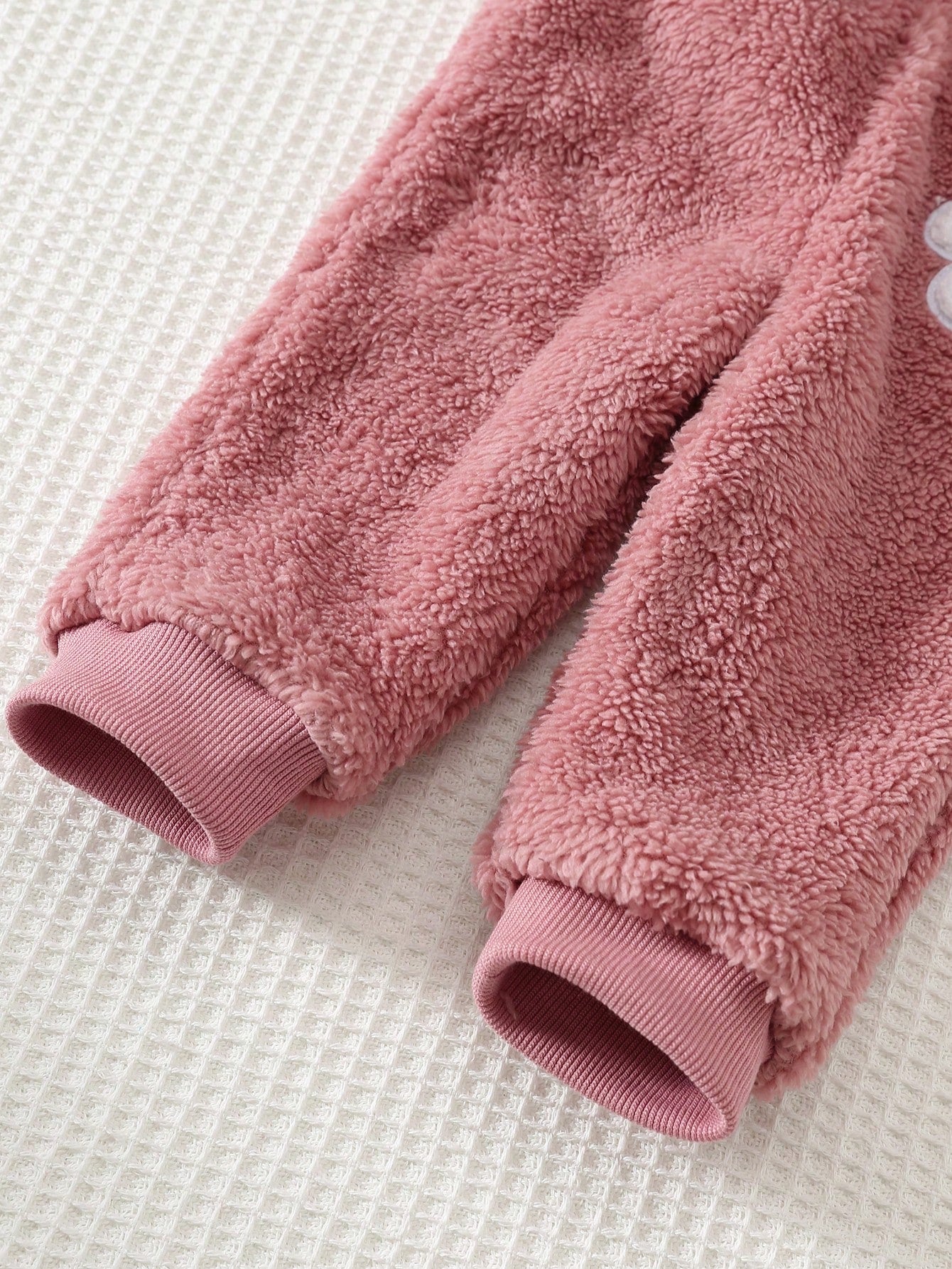 Cozy Pixies Baby Girl Floral Pattern Thermal Lined Thick Hooded Long Sleeve Open Front Sweatshirt Solid Color Knit Soft Elastic Waist Long Pants 2pcs Set Cute Floral Zipper Hooded Jacket Casual Long P
