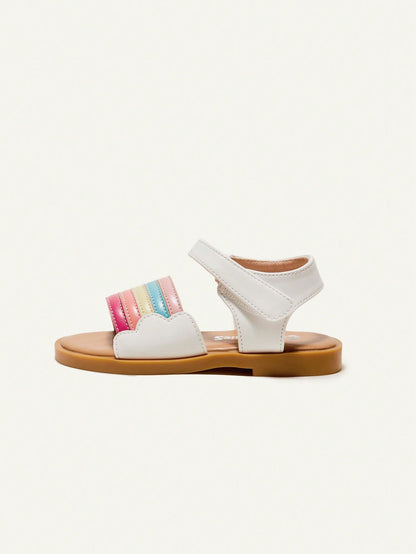 Cozy Pixies Fashion Unisex Rainbow Color Comfortable Flat Sandals For Baby Girls In Summer