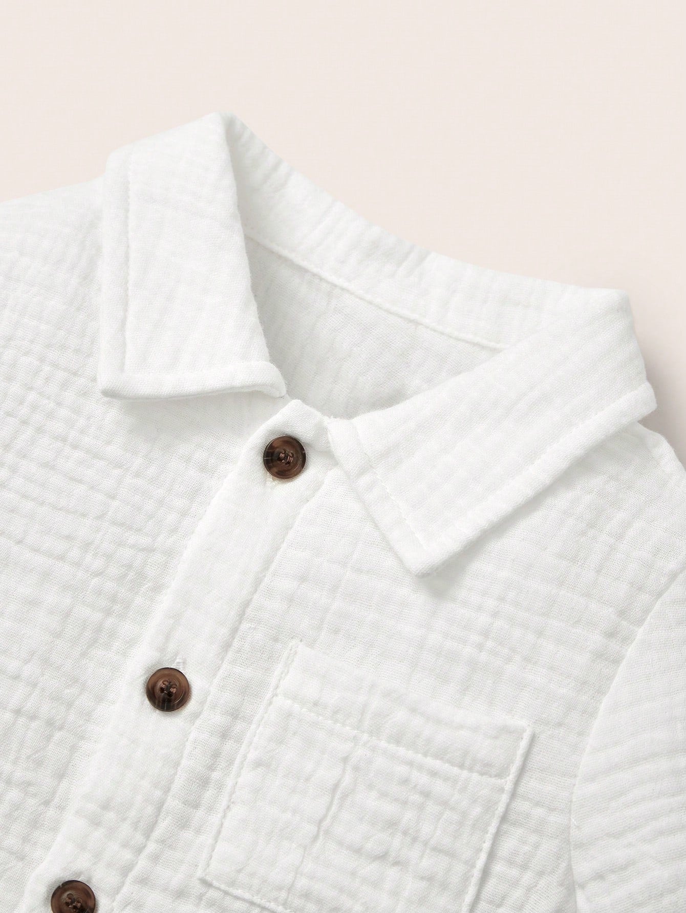 Cozy Pixies Solid Color Set For Spring/Summer Baby Boy Pocket Patchwork Shirt & Shorts