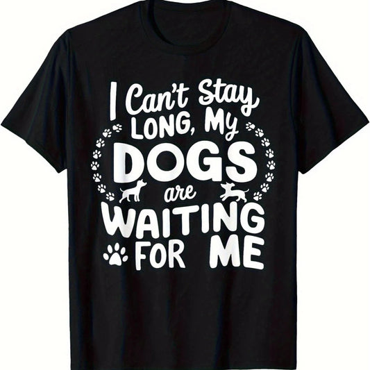 Cozy Plus Size Dog Lover Black T-Shirt With Funny Slogan Print Round Neck Short Sleeve Top For Daily Wear