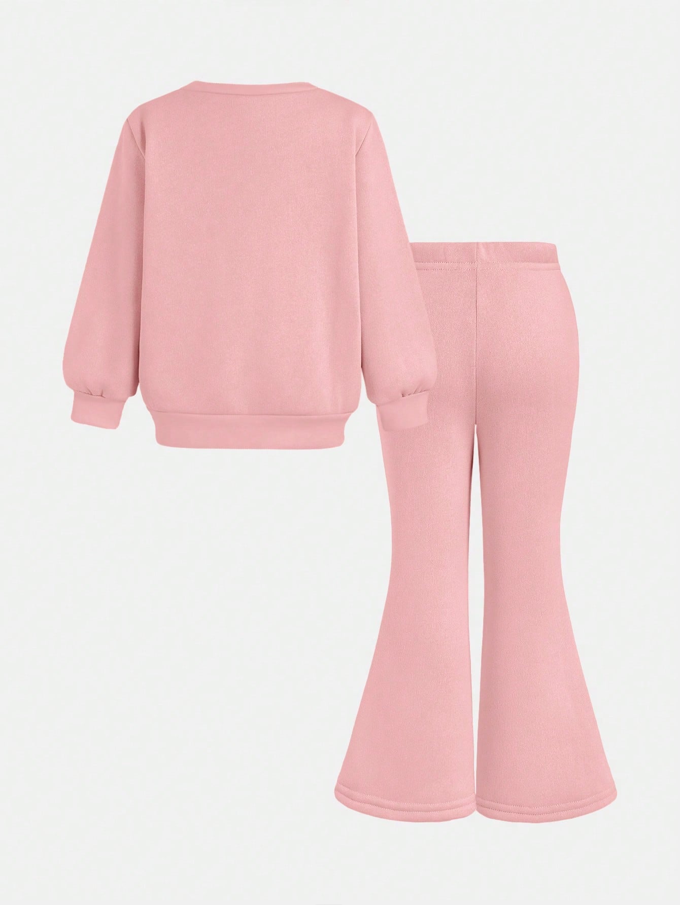 Creamy Pink❤Vintage Sweet Pink Bow & Cherry Print, Baby Girl Casual Minimalist Knit Soft Pullover Set, Suitable For Autumn/Winter, Cozy Season, Christmas Vibes, Christmas Gifts, Autumn & Winter