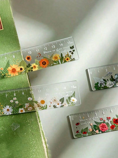 Creative And Minimalist Style Plant And Flower Themed Student Stationery Ruler For Drawing And Sketching Back To School,Rulers