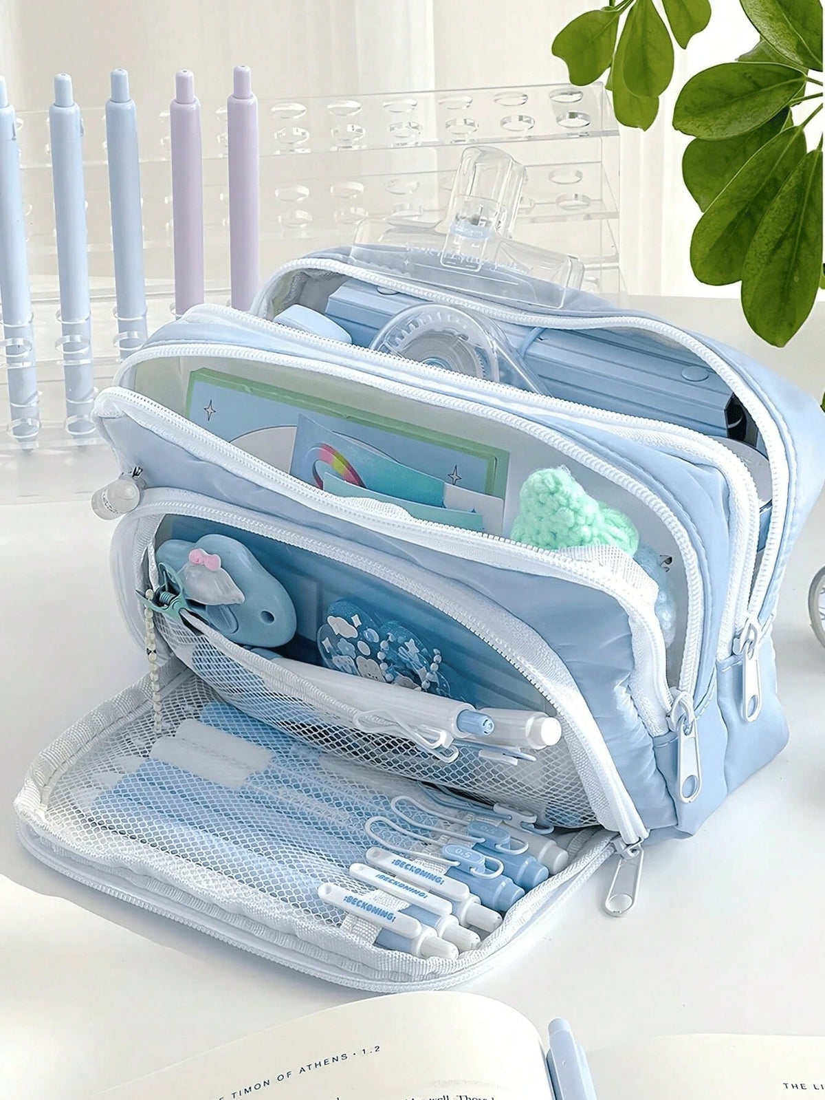 Creative Large Capacity Pencil Case, Desktop Stationery Storage Box, Portable Storage Box For Boys/Girls, Suitable For School/Office, Back To School