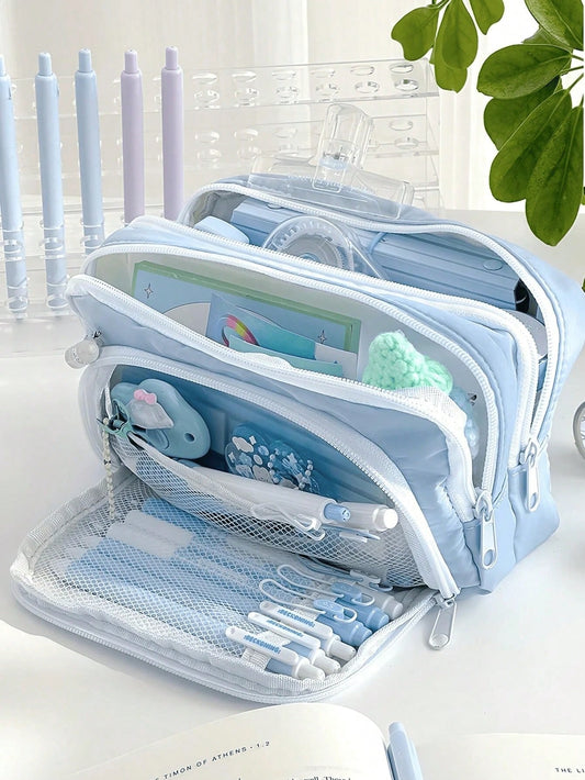 Creative Large Capacity Pencil Case, Desktop Stationery Storage Box, Portable Storage Box For Boys/Girls, Suitable For School/Office, Back To School