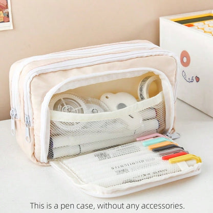 Creative Large Capacity Pencil Case, Desktop Stationery Storage Box, Portable Storage Box For Boys/Girls, Suitable For School/Office, Back To School