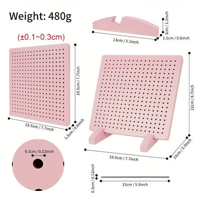 Crochet Blocking Board Set With Stand, Stainless Steel Positioning Pins, Vertical Knitting/Crochet Work Shaping Tool For Yarn Crochet Motifs, DIY, Multiple Colors Available