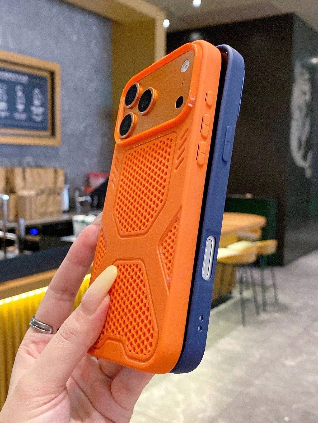 CteGlodrix Heat Dissipation Phone Case For Summer, Hollow Mesh Back Design For Continuous Cooling, Compatible With Apple 17 16 15 14 13 12 11 Pro Max Series, Soft Protective Shockproof Phone Cover