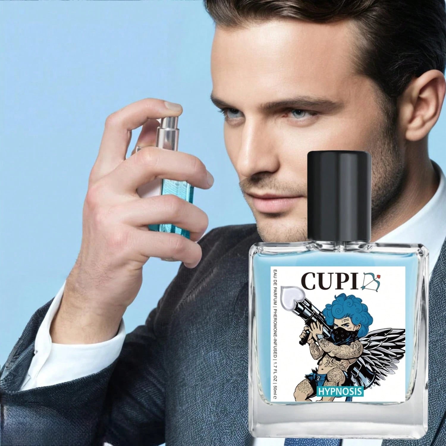 Cupid Cologne For Men, 50 Ml/1.7 Fl.Oz Mens Cologne, Cupid Hypnosis Pheromone Cologne For Men,Men's Cupid Pheromones Perfume, Men's Lasting Romantic Perfume,Mother's Day Gifts