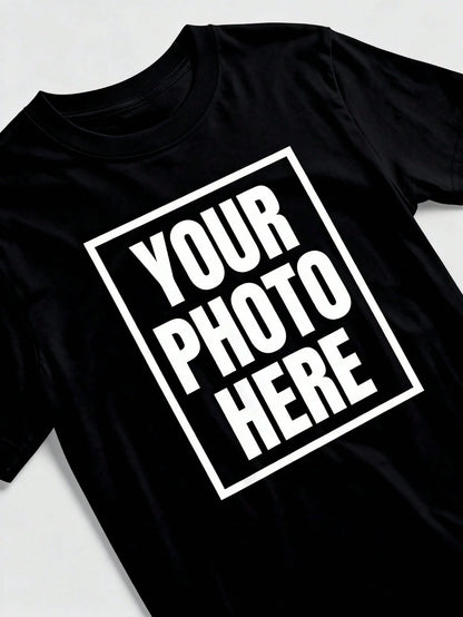 Custom Double Sided Personalized TShirt- 100% Cotton Non-See-Through, Upload Photo/Design For Gift & Outdoor Wear