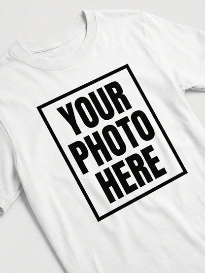 Custom Double Sided Personalized TShirt- 100% Cotton Non-See-Through, Upload Photo/Design For Gift & Outdoor Wear
