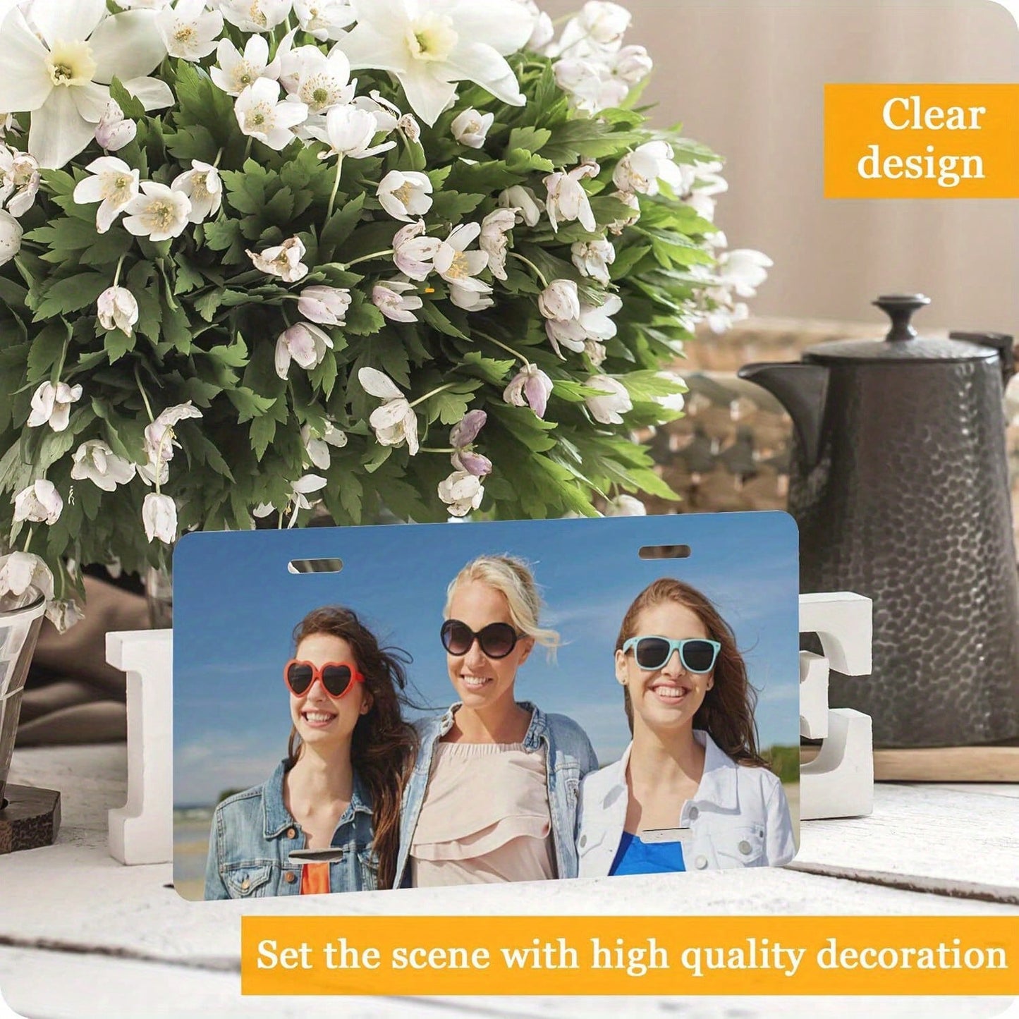 Custom License Plate- Personalized Metal Car Badge, 6x12inch Suitable For American Vehicles, Butterfly And Floral Design Decoration (For Gift Purpose Only), Elegant Font Style, Bright Colors, Durable