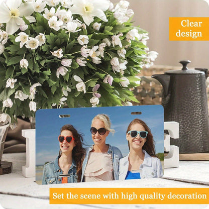 Custom License Plate- Personalized Metal Car Badge, 6x12inch Suitable For American Vehicles, Butterfly And Floral Design Decoration (For Gift Purpose Only), Elegant Font Style, Bright Colors, Durable