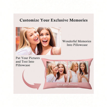 Custom Personalized Photo Text Pillow Soft Comfortable Suitable Daily Halloween Suitable Home Decoration Commemorative Gift It Is The Perfect Gift For Family Members Friends Or Oneself