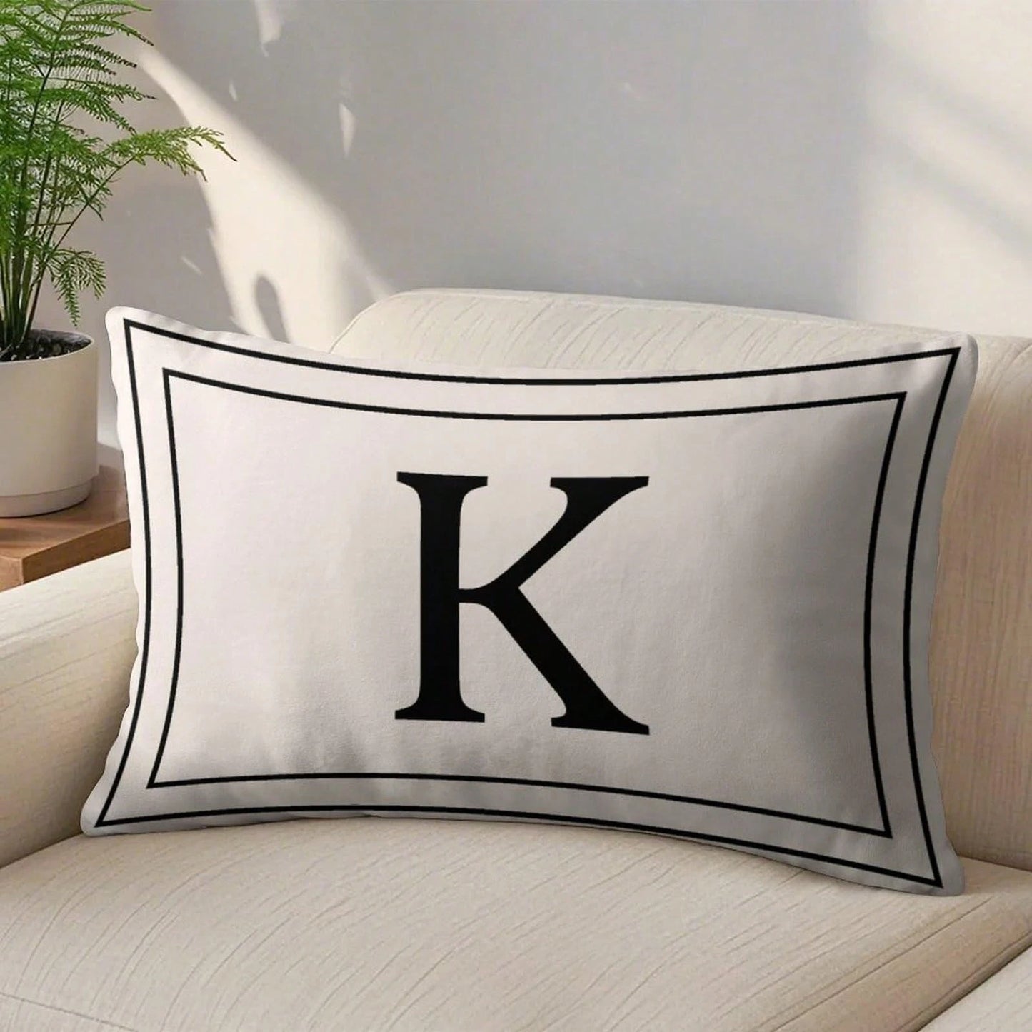 Custom Pillow Case 20″ * 12″ Double-Sided Print Pillow Covers Personalized Letter Home Lumbar Pillow Case, Farmhouse Gifts, Housewarming Gift, Geometric Pattern Living Room Pillow Cover