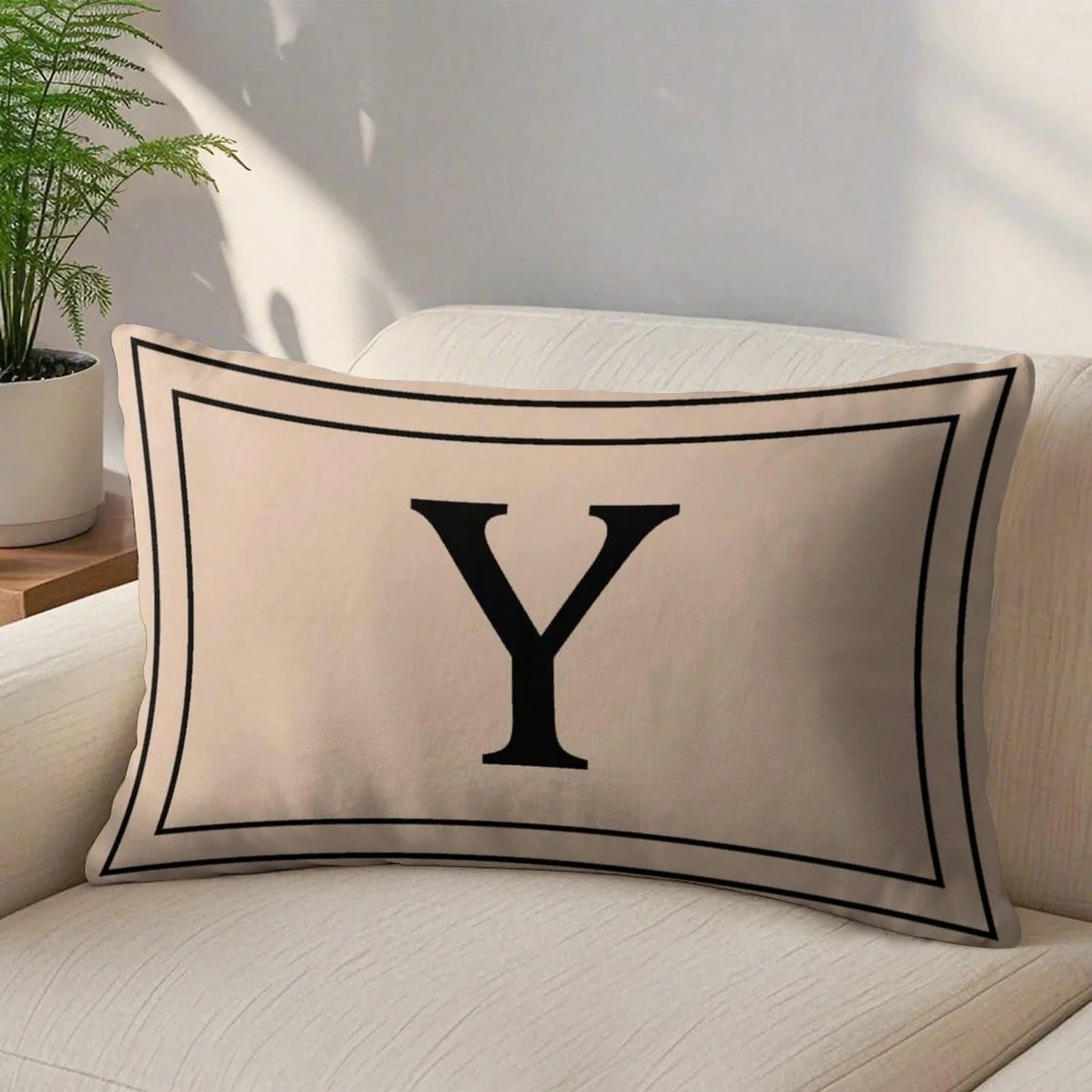 Custom Pillow Case 20″ * 12″ Double-Sided Print Pillow Covers Personalized Letter Home Lumbar Pillow Case, Farmhouse Gifts, Housewarming Gift, Geometric Pattern Living Room Pillow Cover