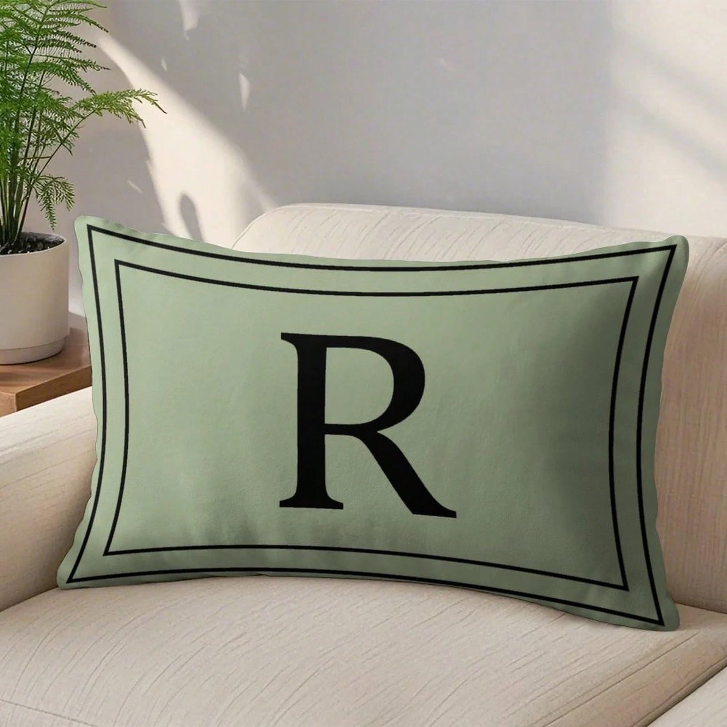 Custom Pillow Case 20″ * 12″ Double-Sided Print Pillow Covers Personalized Letter Home Lumbar Pillow Case, Farmhouse Gifts, Housewarming Gift, Geometric Pattern Living Room Pillow Cover