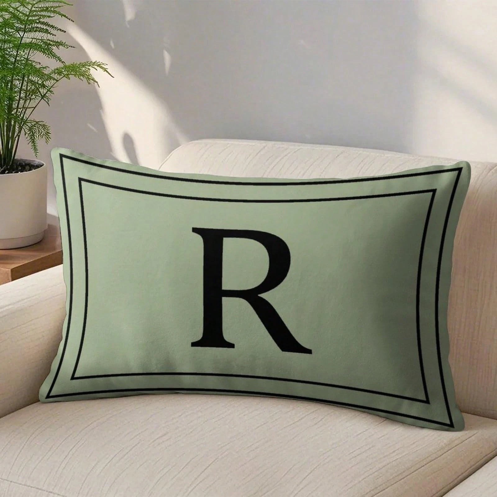 Custom Pillow Case 20″ * 12″ Double-Sided Print Pillow Covers Personalized Letter Home Lumbar Pillow Case, Farmhouse Gifts, Housewarming Gift, Geometric Pattern Living Room Pillow Cover