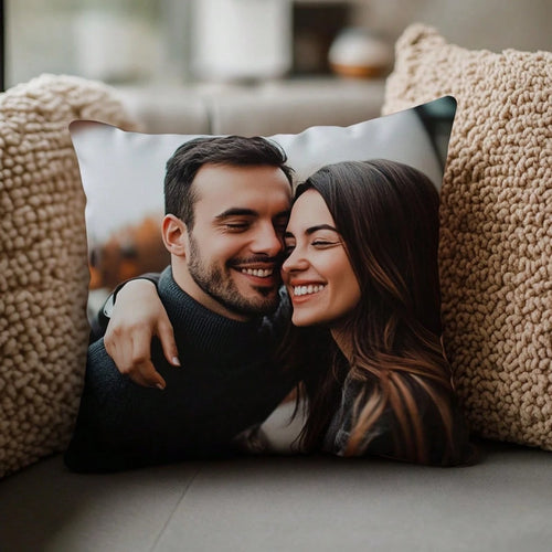 Custom Pillow Cover Personalized Photo Throw Pillow Case Single Sided Custom Cushion Cover Memory Gift For Couple Family Friend Wedding Anniversary Home Decor Sofa Bed Couch Room Decor Customized Pill