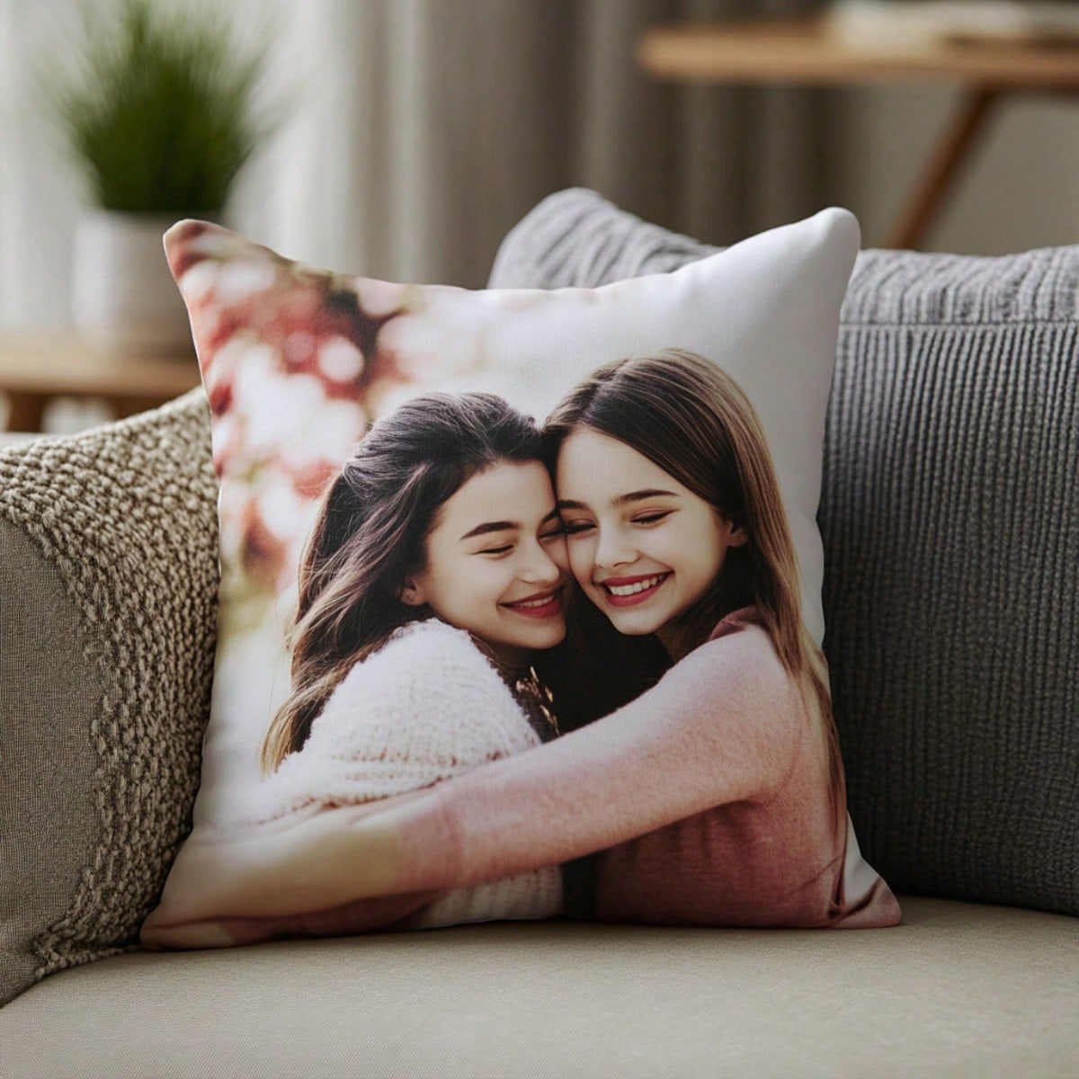 Custom Pillow Cover Personalized Photo Throw Pillow Case Single Sided Custom Cushion Cover Memory Gift For Couple Family Friend Wedding Anniversary Home Decor Sofa Bed Couch Room Decor Customized Pill