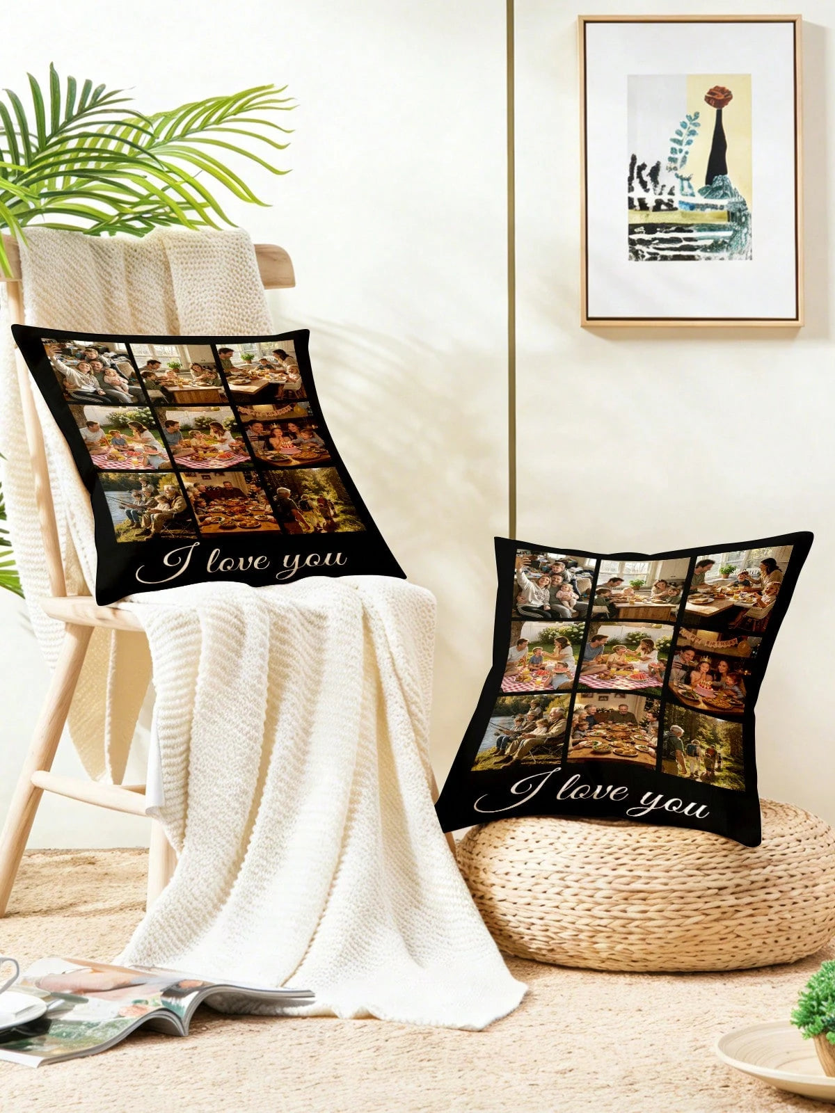 Custom Pillow Cover Personalized Photo Throw Pillow Case Single Sided Custom Cushion Cover Memory Gift For Couple Family Friend Wedding Anniversary Home Decor Sofa Bed Couch Room Decor Customized Pill