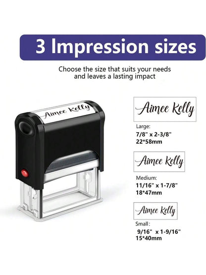 Custom Signature Stamp| Self Inking Personalized Name Stamp| Great For Documents, Checks And Other Paperwork Back To School Multi-Functional,Compact,Seal,Reusable,No-Iron Contracted,Colorful,Cute,Fu