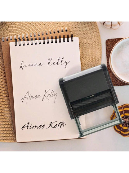 Custom Signature Stamp| Self Inking Personalized Name Stamp| Great For Documents, Checks And Other Paperwork Back To School Multi-Functional,Compact,Seal,Reusable,No-Iron Contracted,Colorful,Cute,Fu