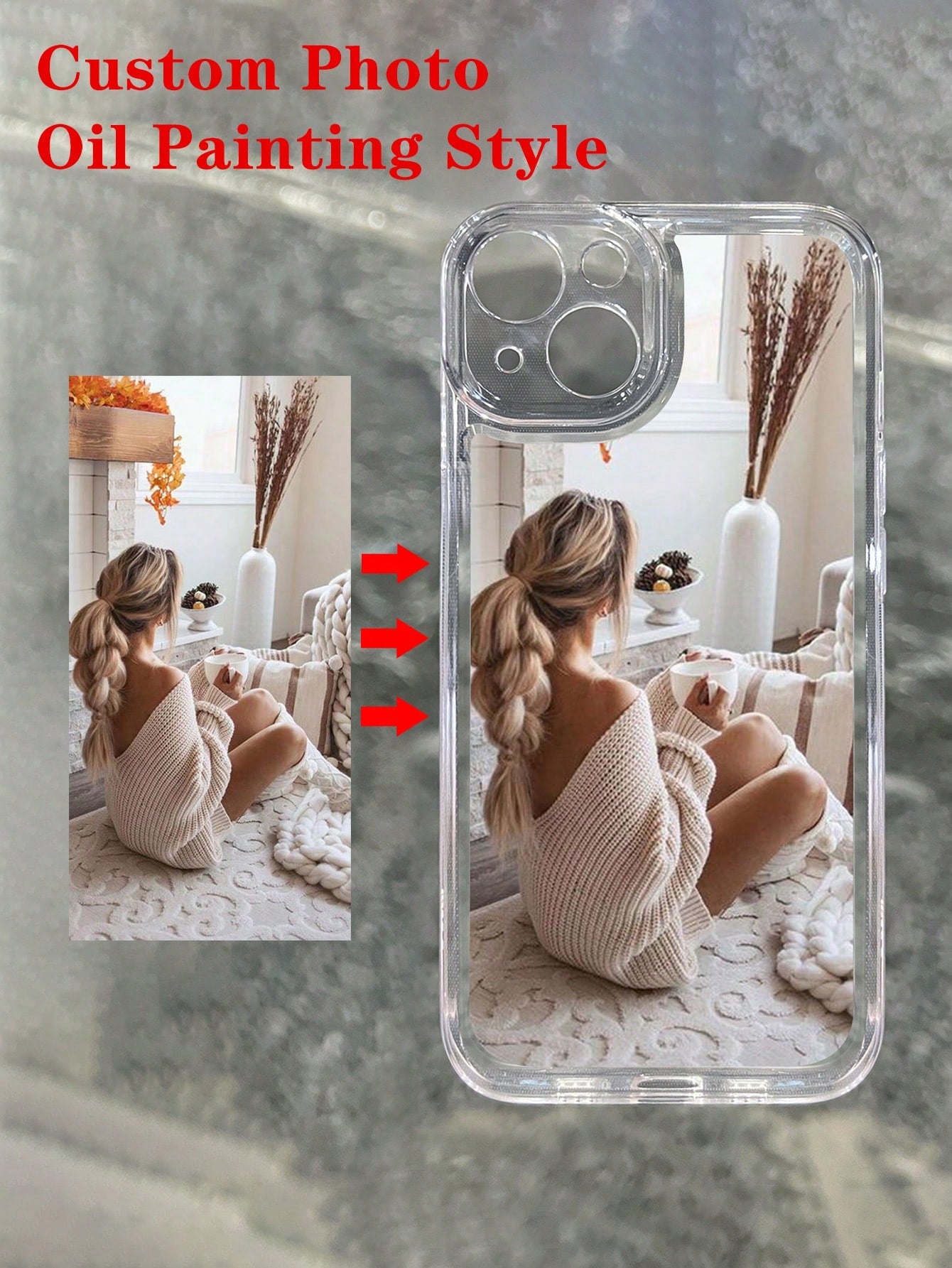 Customizable DIY Anniversary Gift Transparent Soft Phone Case, Personalized Photo Print Protective Cover, Crystal Clear Shockproof Smartphone Shell, Anti-Yellowing Durable Material, Custom Image Phone