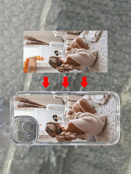 Customizable DIY Anniversary Gift Transparent Soft Phone Case, Personalized Photo Print Protective Cover, Crystal Clear Shockproof Smartphone Shell, Anti-Yellowing Durable Material, Custom Image Phone