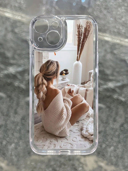 Customizable DIY Anniversary Gift Transparent Soft Phone Case, Personalized Photo Print Protective Cover, Crystal Clear Shockproof Smartphone Shell, Anti-Yellowing Durable Material, Custom Image Phone