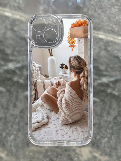 Customizable DIY Anniversary Gift Transparent Soft Phone Case, Personalized Photo Print Protective Cover, Crystal Clear Shockproof Smartphone Shell, Anti-Yellowing Durable Material, Custom Image Phone