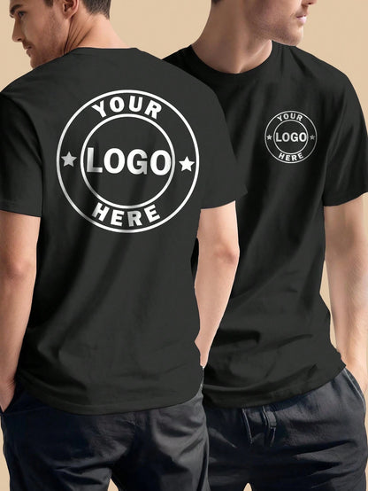 Customizable Front And Back Print Logo Shirt For Company Team Custom Customize T Shirts For Men Tee Personalized Shirt With Photo Customized Tops