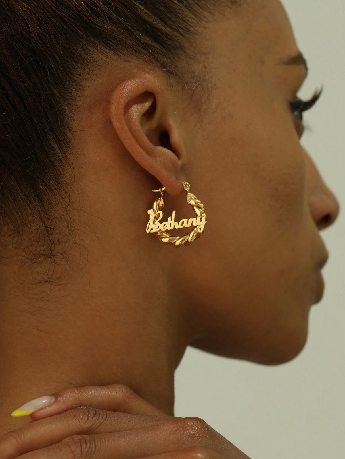 Customized Name 18mm Mini Earrings| Personalized Name Customized 22mm Small Earrings| Delicate Customized Stud Earrings| Customized Engraved Name Earrings| Customized Gift For Friends| Name Comme