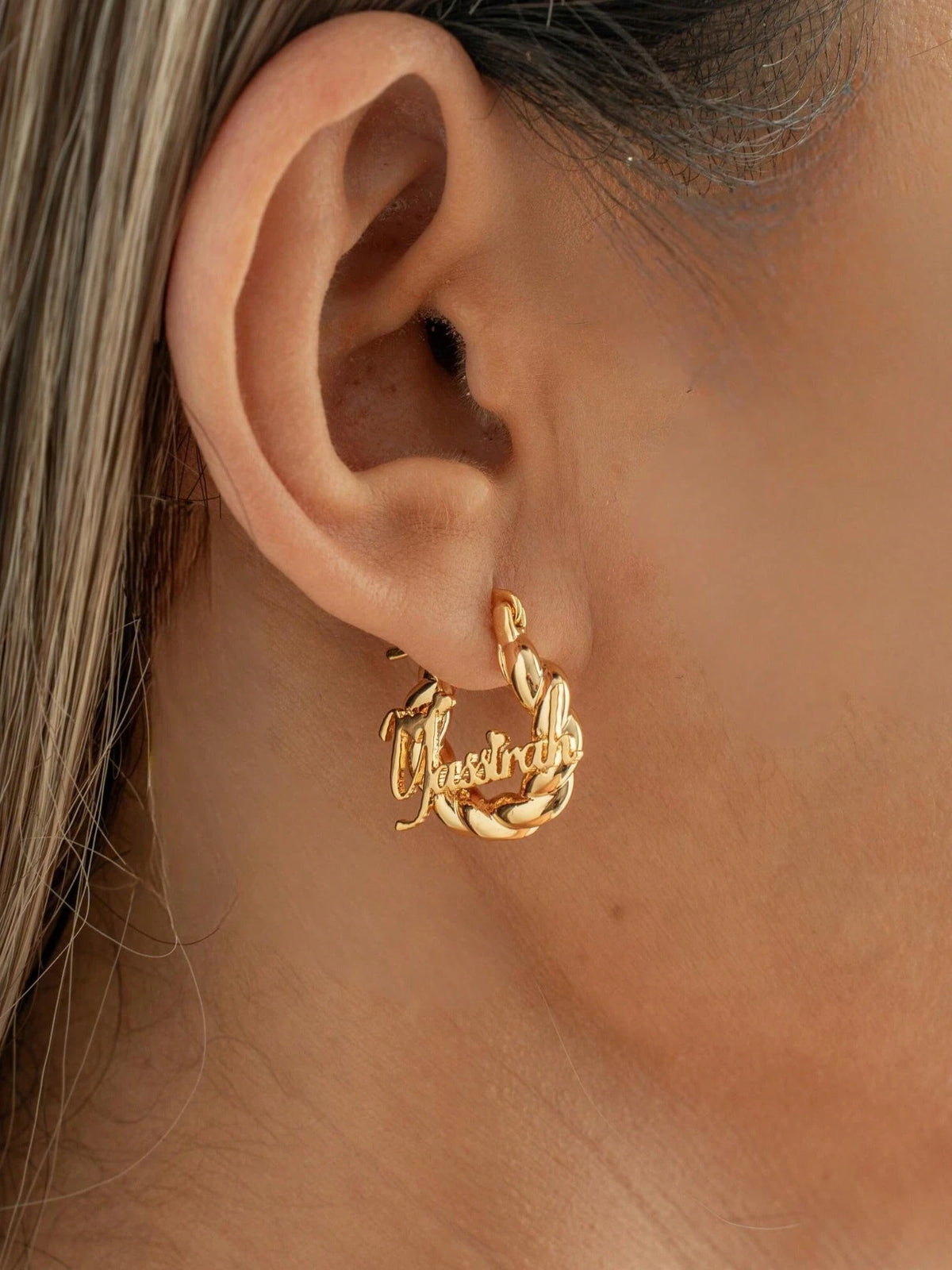 Customized Name 18mm Mini Earrings| Personalized Name Customized 22mm Small Earrings| Delicate Customized Stud Earrings| Customized Engraved Name Earrings| Customized Gift For Friends| Name Comme
