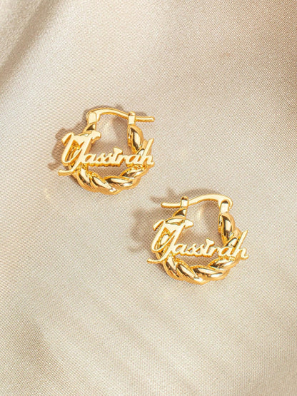 Customized Name 18mm Mini Earrings| Personalized Name Customized 22mm Small Earrings| Delicate Customized Stud Earrings| Customized Engraved Name Earrings| Customized Gift For Friends| Name Comme