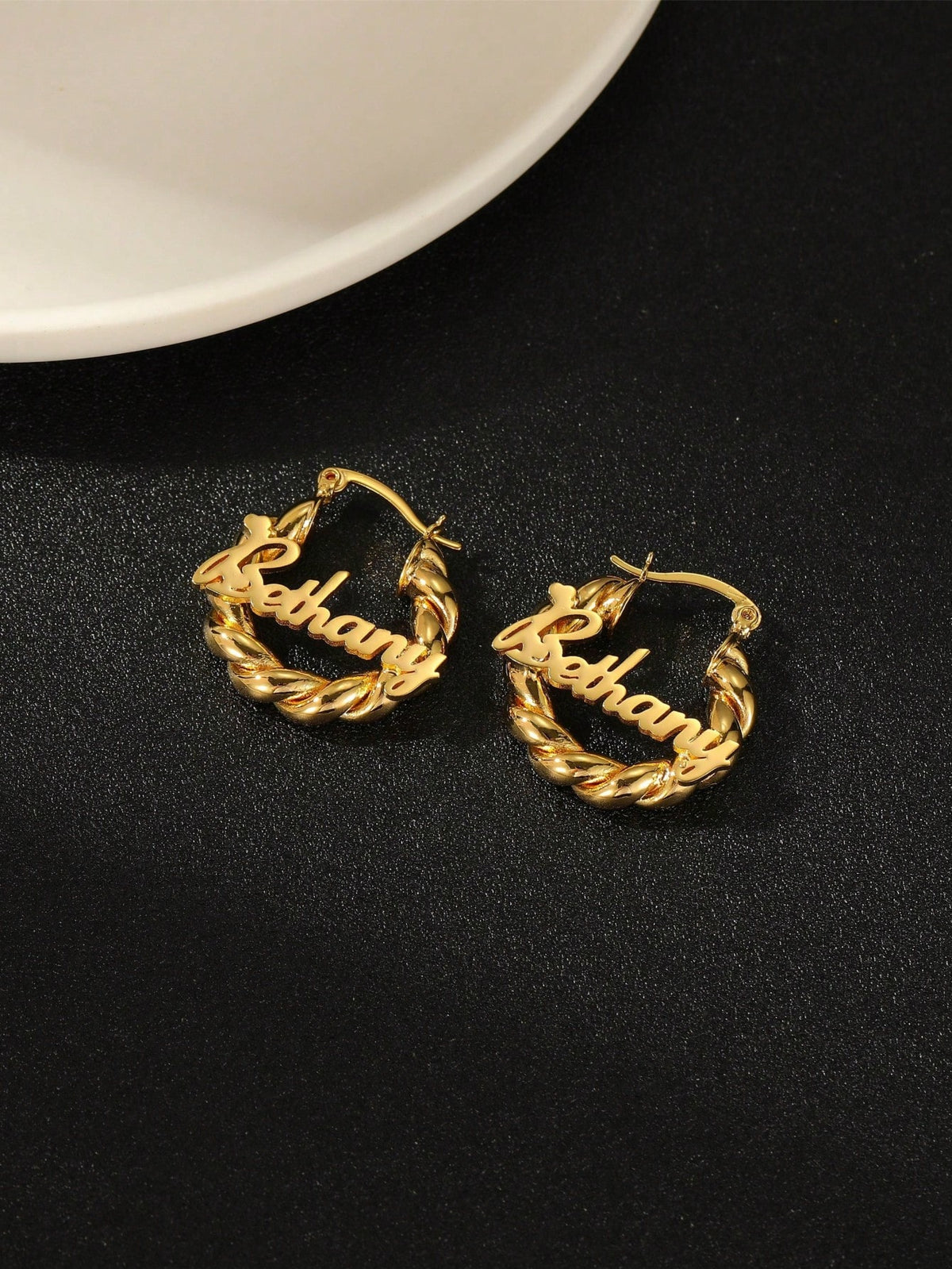 Customized Name 18mm Mini Earrings| Personalized Name Customized 22mm Small Earrings| Delicate Customized Stud Earrings| Customized Engraved Name Earrings| Customized Gift For Friends| Name Comme