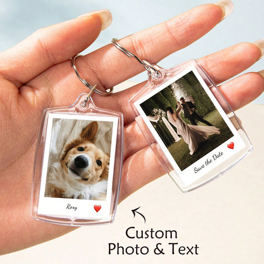 Customized Photo & Text, Personalized Keyring, Couples Keychain, Photo Keychain, Valentine's Day Gift, Birthday Gift, Anniversary Gift, Couples Gift,For Family, Mother's Day Gift, Perfect Gift, Thou