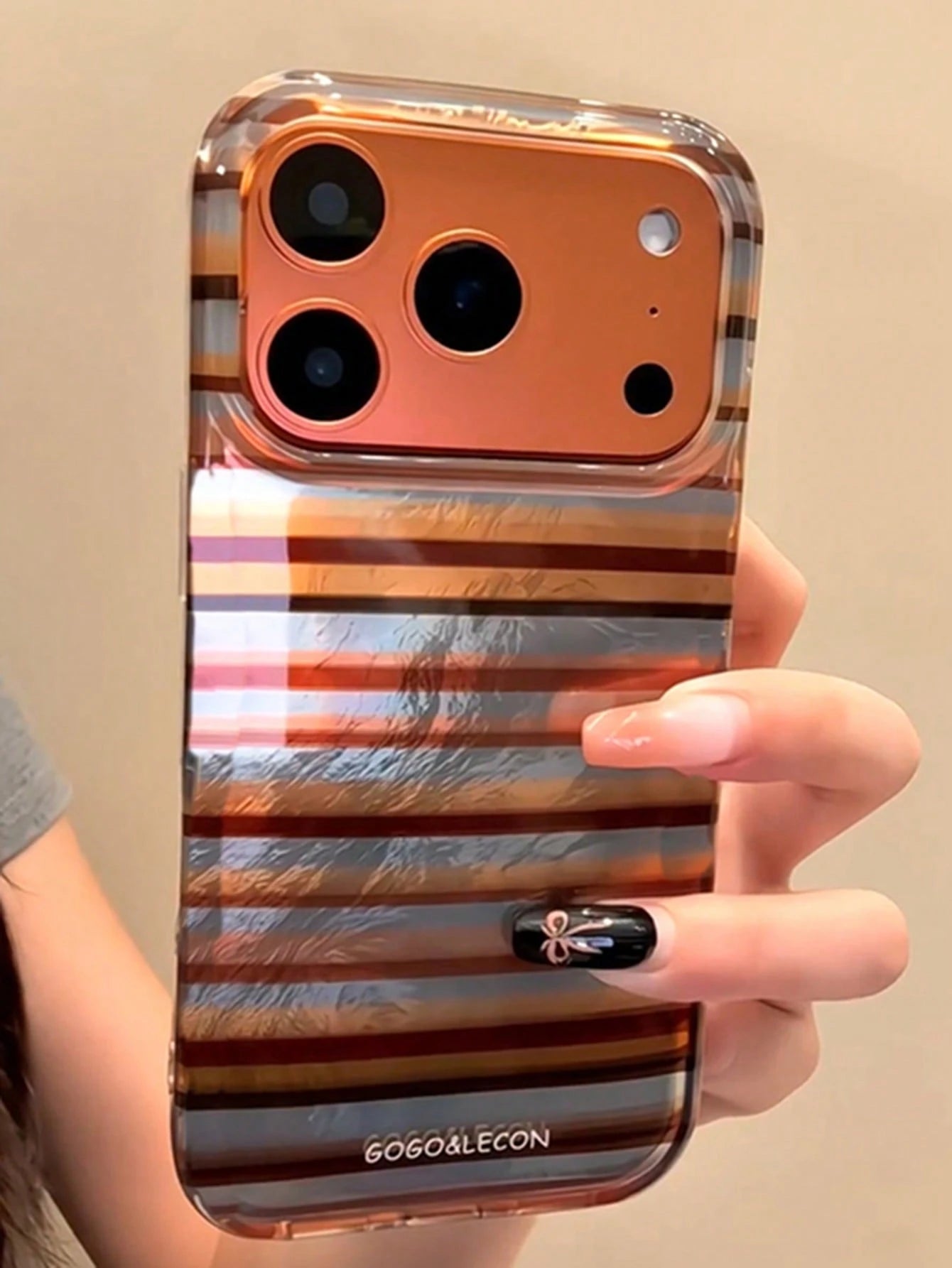 Cute Double Color Stripe Pattern Laser Soft Phone Case Compatible With IPhone 17 Pro Max 17Pro 17Air 17 16 15 14 13 12 Pro Max 11 Cases Stylish Protection Back Cover Gift