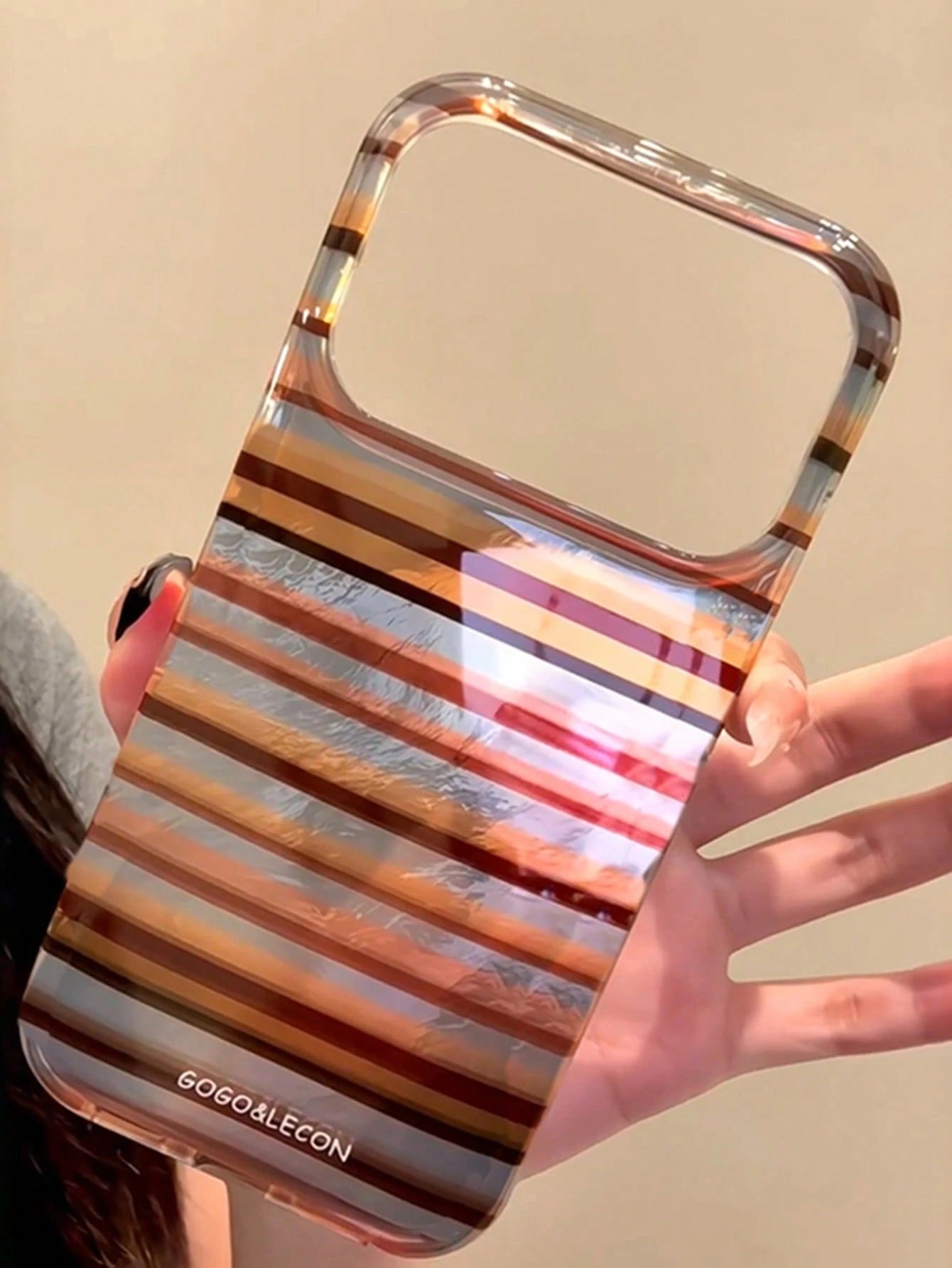 Cute Double Color Stripe Pattern Laser Soft Phone Case Compatible With IPhone 17 Pro Max 17Pro 17Air 17 16 15 14 13 12 Pro Max 11 Cases Stylish Protection Back Cover Gift