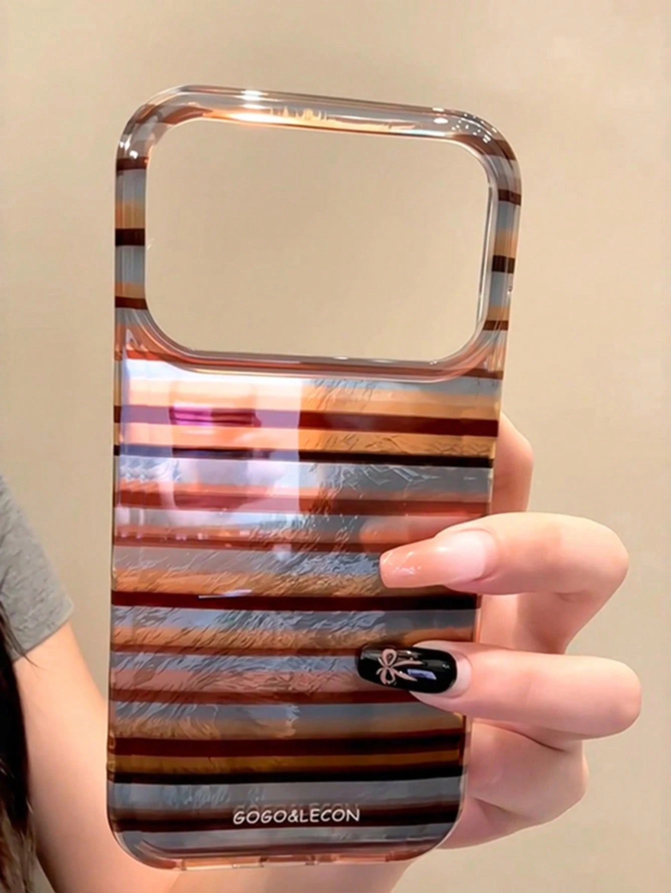 Cute Double Color Stripe Pattern Laser Soft Phone Case Compatible With IPhone 17 Pro Max 17Pro 17Air 17 16 15 14 13 12 Pro Max 11 Cases Stylish Protection Back Cover Gift