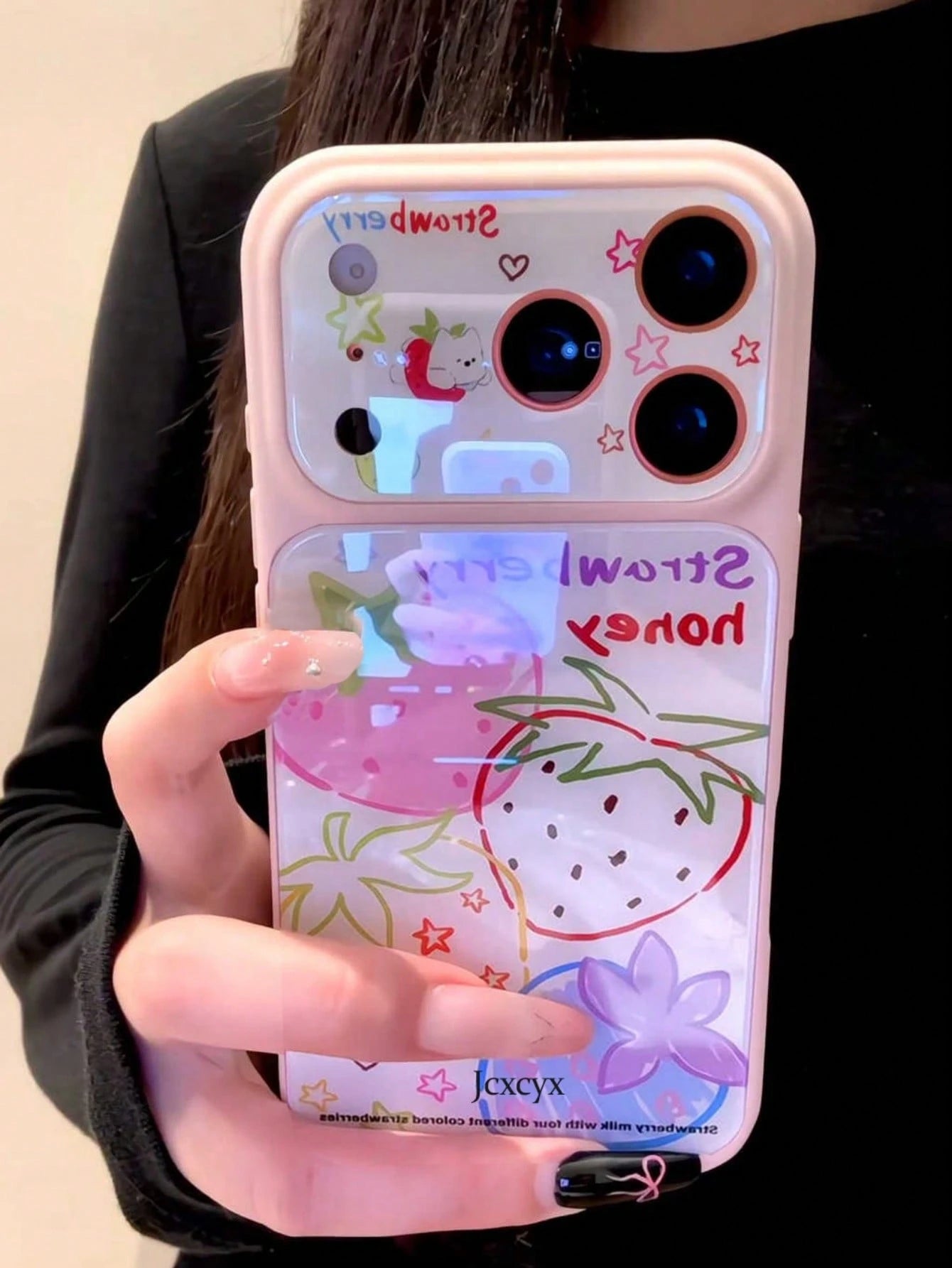 Cute Full-Screen Red Strawberry Dessert White Background Phone Case, Suitable For IPhone 17 Pro Max 16 15 14 Pro Max, Girly Fresh Sweet Protective Back Cover