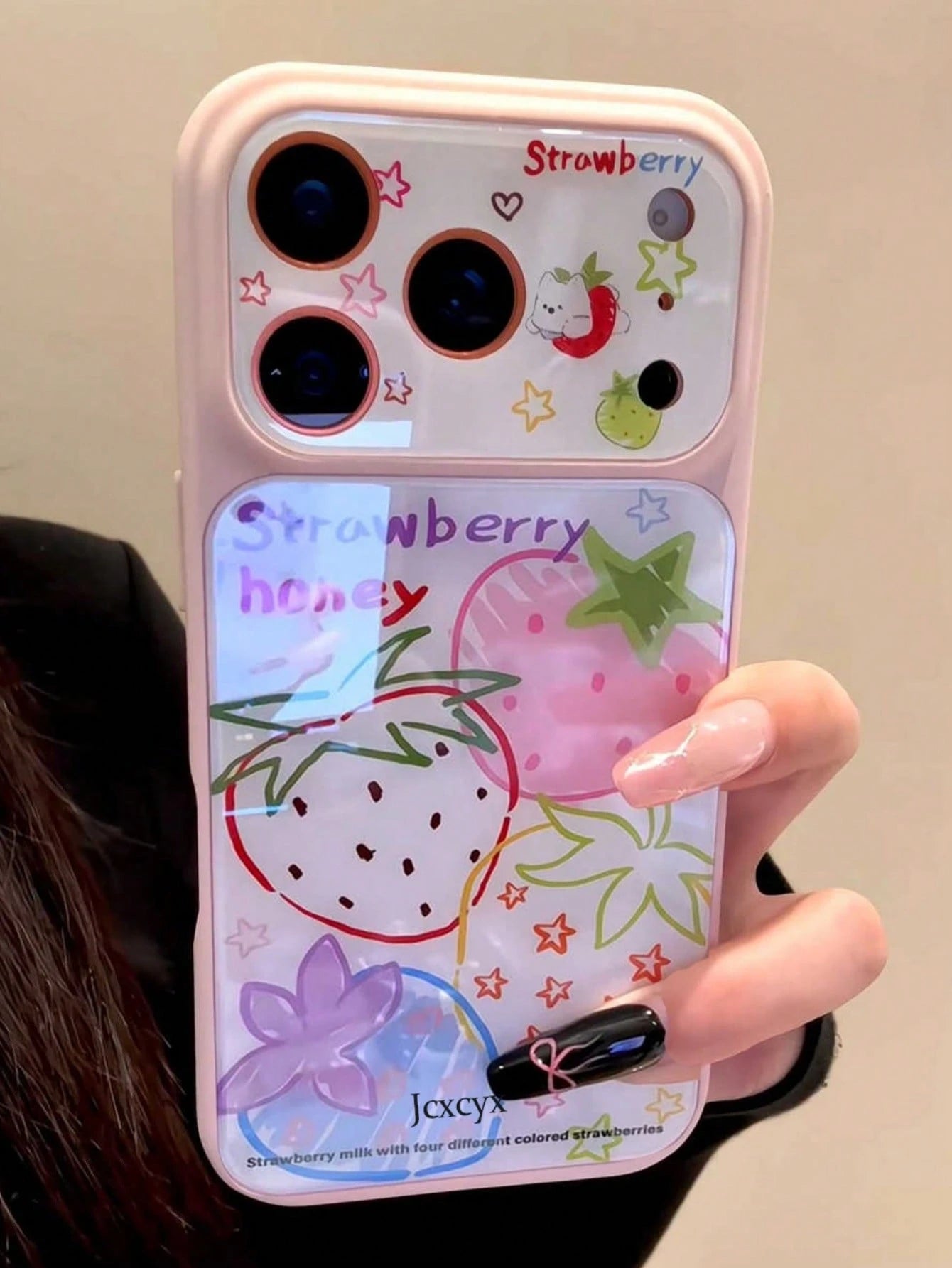Cute Full-Screen Red Strawberry Dessert White Background Phone Case, Suitable For IPhone 17 Pro Max 16 15 14 Pro Max, Girly Fresh Sweet Protective Back Cover