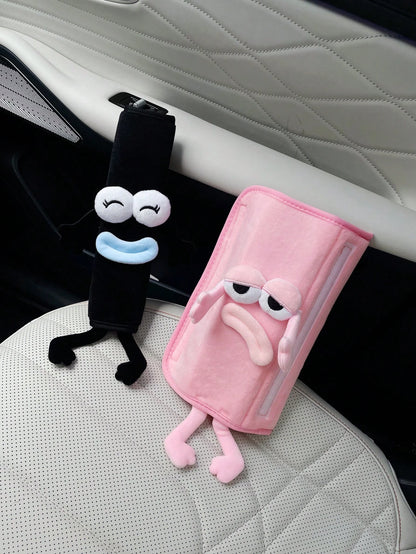 Cute & Funny Car Seat Belt Shoulder Pad, Creative Car Safety Belt Protector, Anti-Chafing Cushion Cover, Car Interior Accessory For Men And Women