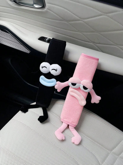 Cute & Funny Car Seat Belt Shoulder Pad, Creative Car Safety Belt Protector, Anti-Chafing Cushion Cover, Car Interior Accessory For Men And Women