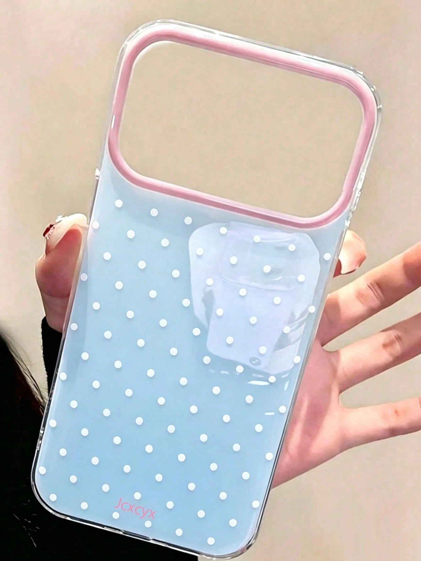 Cute Pink Polka Dot Pattern Glossy Jelly Phone Case, Compatible With IPhone 17 Pro Max 16 Pro Max 17 16 15 14 13 12 Pro Max 11, Cute Shockproof Soft Back Cover