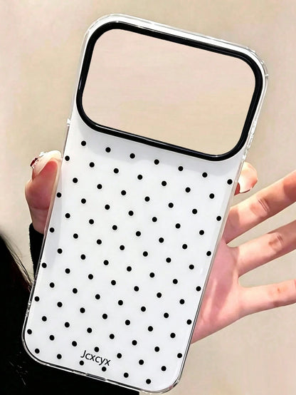 Cute Pink Polka Dot Pattern Glossy Jelly Phone Case, Compatible With IPhone 17 Pro Max 16 Pro Max 17 16 15 14 13 12 Pro Max 11, Cute Shockproof Soft Back Cover