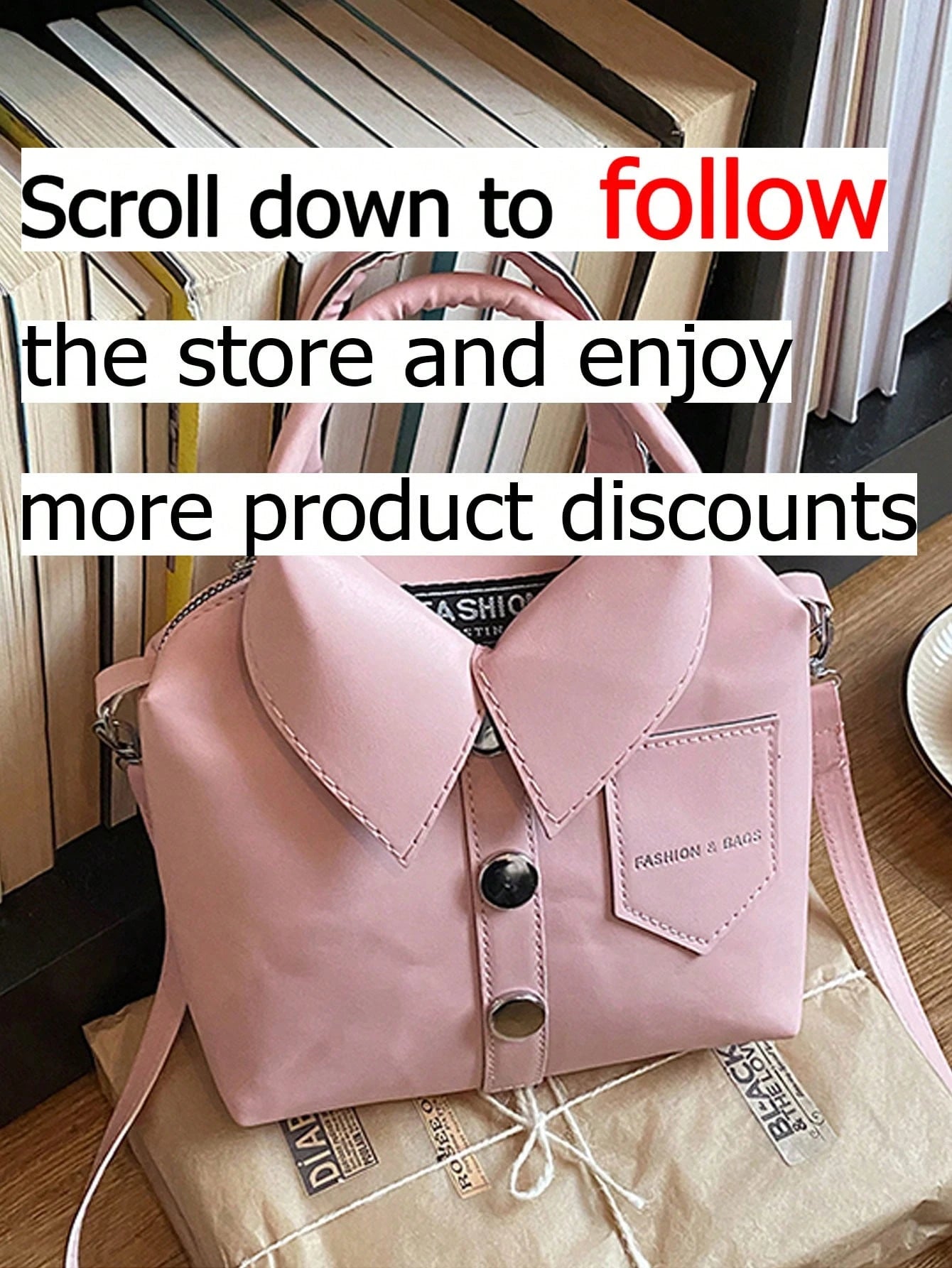 Cute Shirt-Style Handbag With Structured Shape In Soft Pink, Featuring Pointed Collar, Faux Buttons And Small Chest Pocket, Lightweight And Portable, Perfect For Dates, Weekend Trips And Shopping, Fun