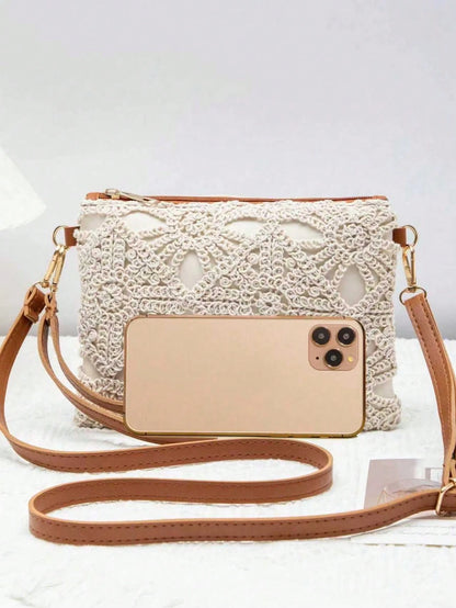 DAZY 2025 New Hollow Flower Handbag Women's Casual Style Small Square Bag Luxury Daily Matching