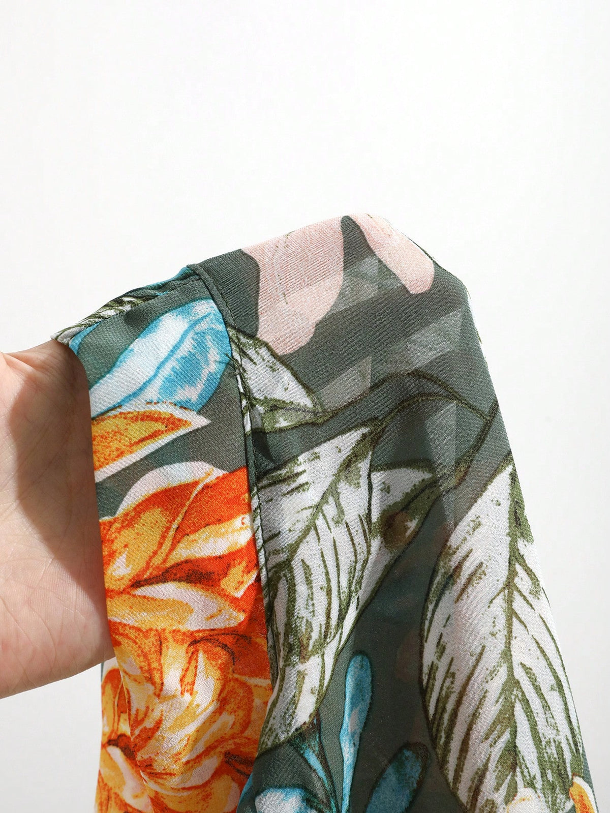 DAZY Floral Print Open Front Kimono Summer,Beach Women Outfits Vacation
